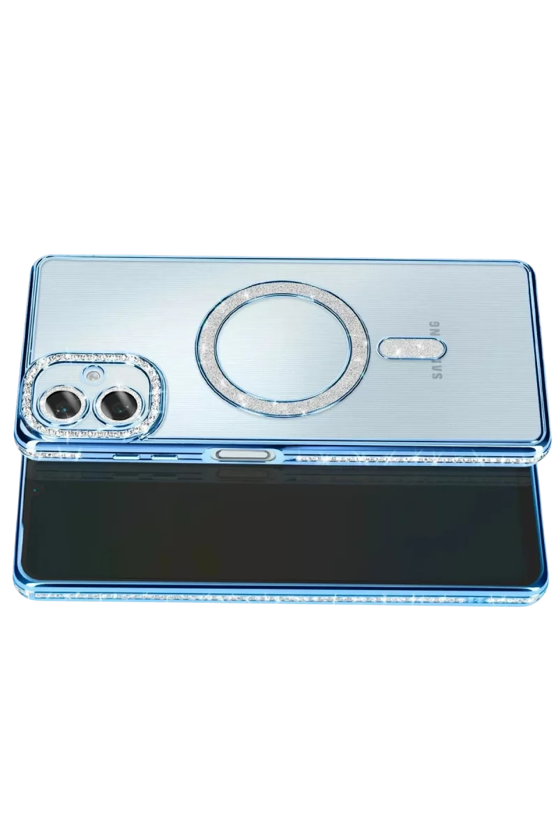 Newface Samsung Galaxy A07 4G Joke Simli Magneticsafe Kılıf - Mavi