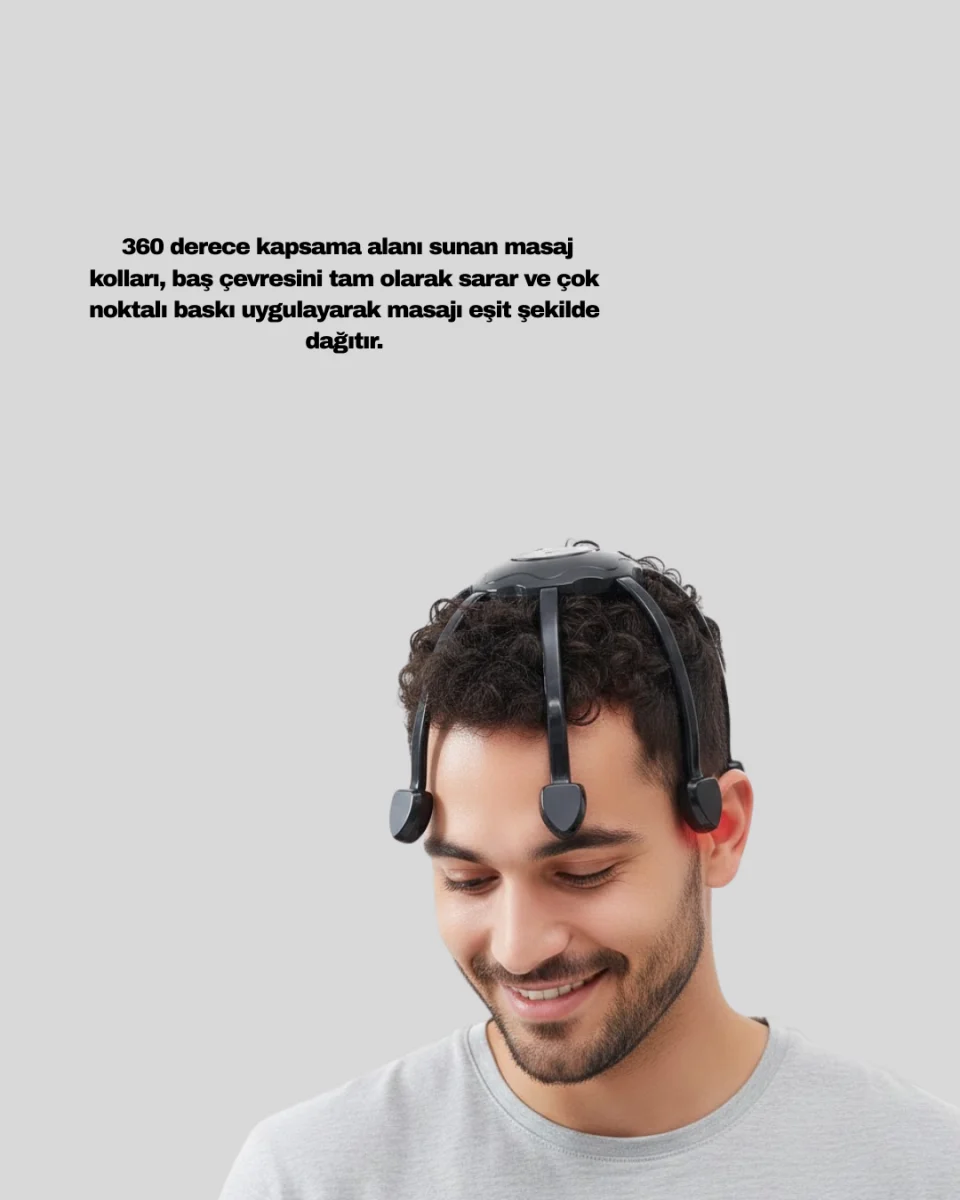 Uyku Destekleyici Saç Derisi Masaj Aleti Sessiz ve USB Şarjlı