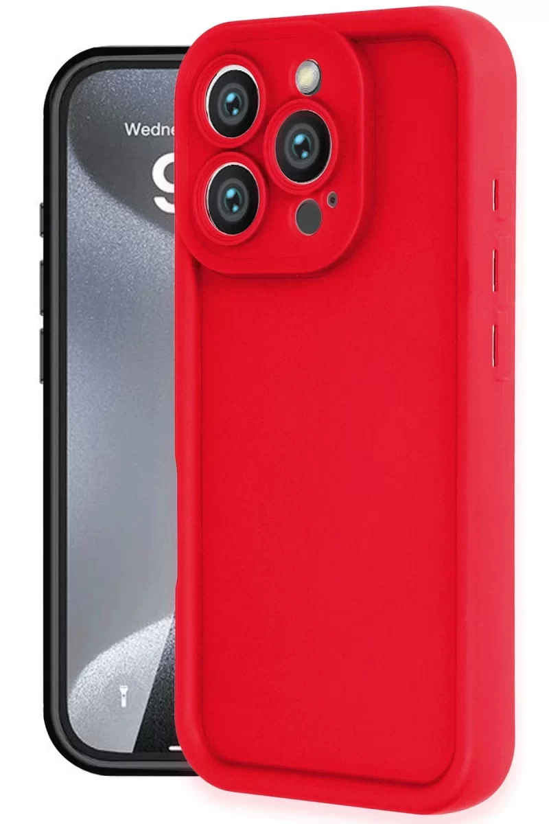 Newface Apple iPhone 16 Pro Max Kılıf Viera Silikon - Kırmızı