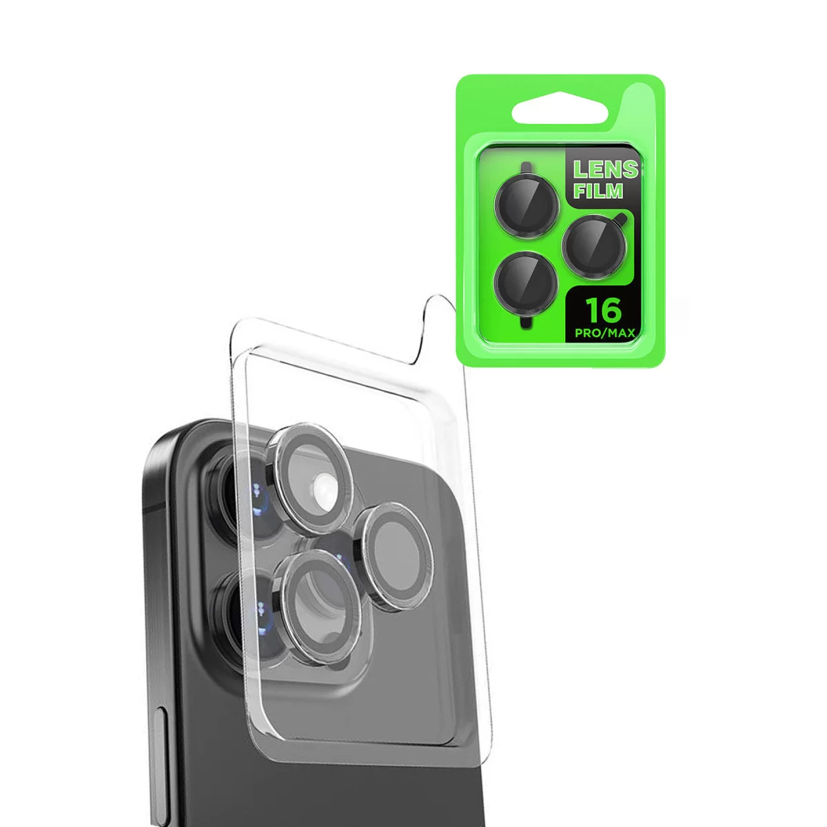 Newface Apple iPhone 16 Pro Raze Metal Kamera Lens - Siyah