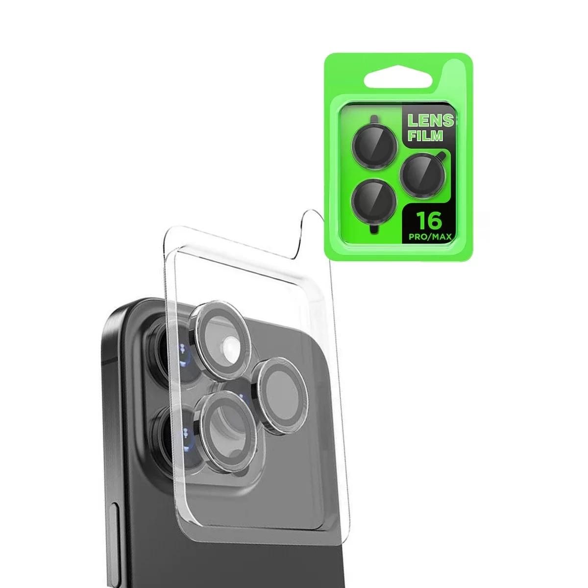 Newface Apple iPhone 16 Pro Max Raze Metal Kamera Lens - Siyah