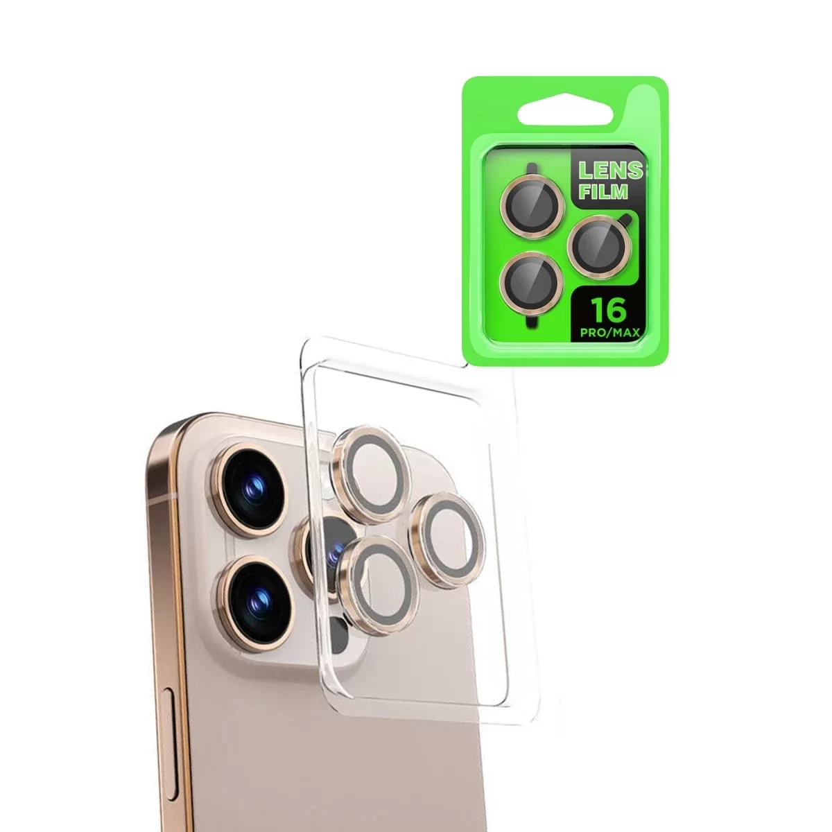 Newface Apple iPhone 16 Pro Max Raze Metal Kamera Lens - Natural Grey