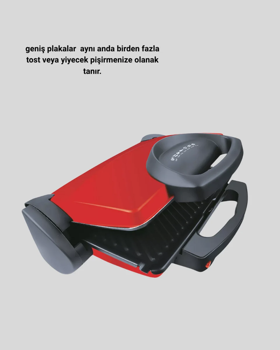 2000 Watt Tost Makinesi 6 Dilim Kapasiteli Döküm Plakalı Üç Kademeli Isı Ayarlı