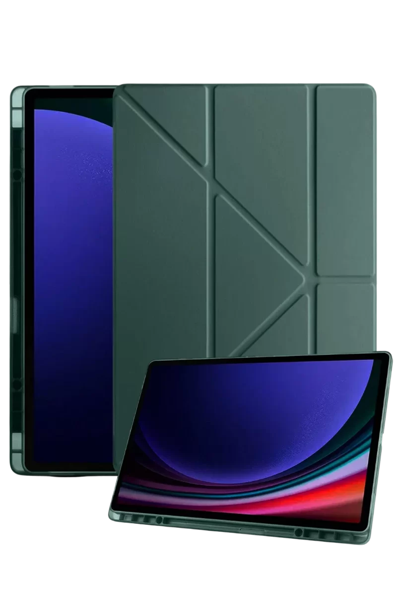 Newface Samsung Galaxy Tab A11 Kalemlikli Mars Tablet Kılıfı - Koyu Yeşil
