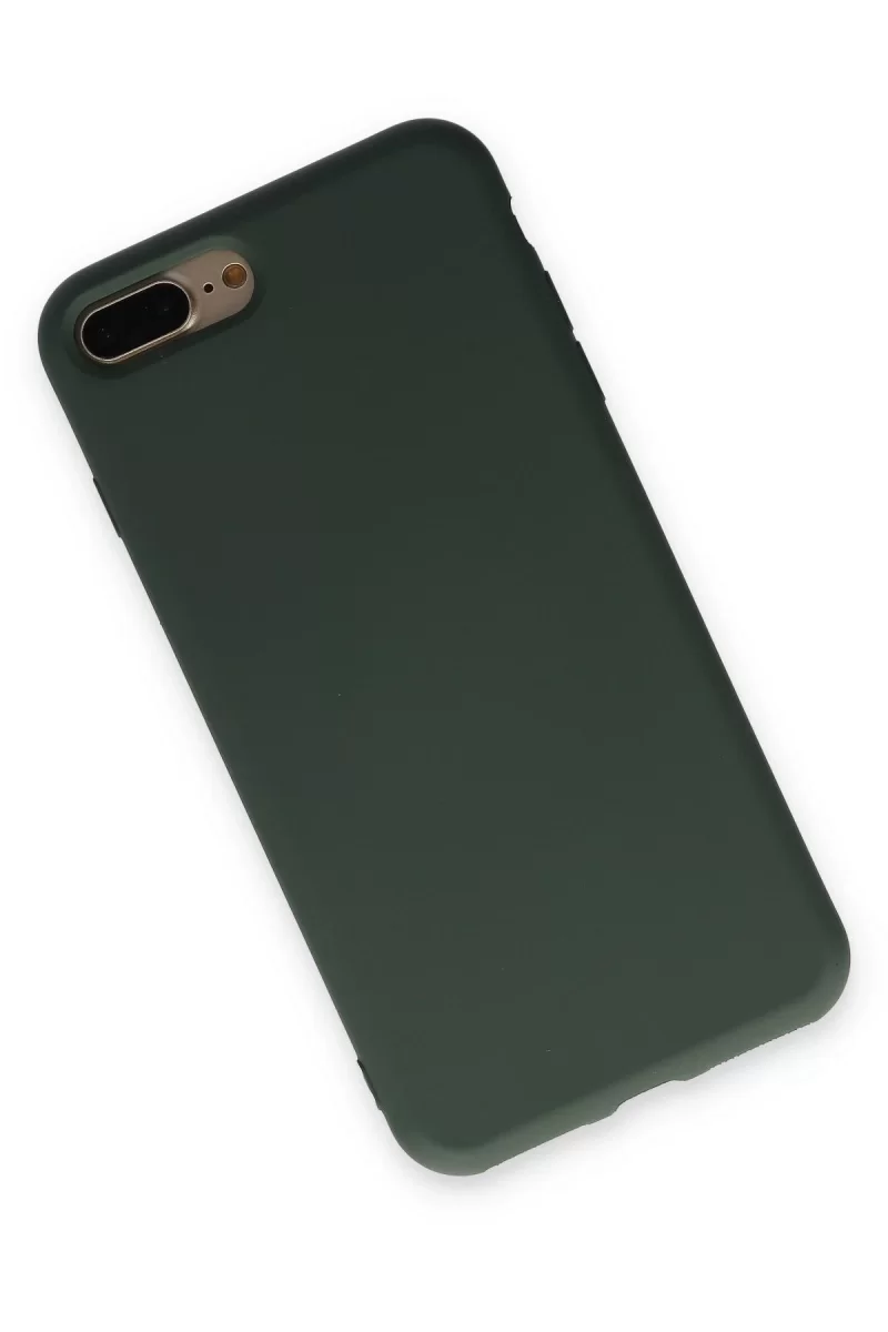 Newface Apple iPhone 7 Plus Kılıf Nano içi Kadife Silikon - Koyu Yeşil
