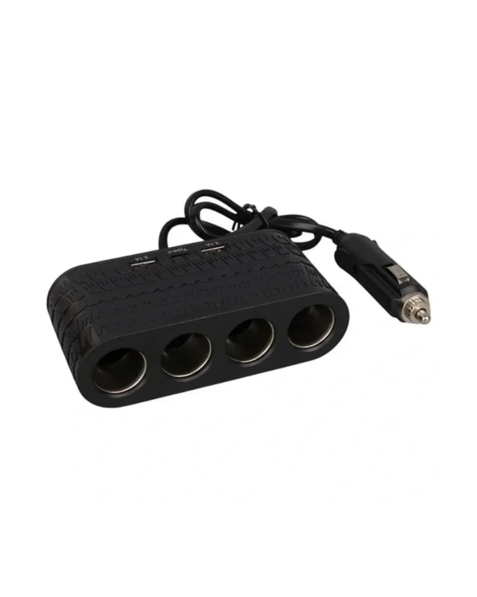 Araçlar İçin 4’lü Çakmak Çoklayıcı Type C USB ve Koruma Sistemli