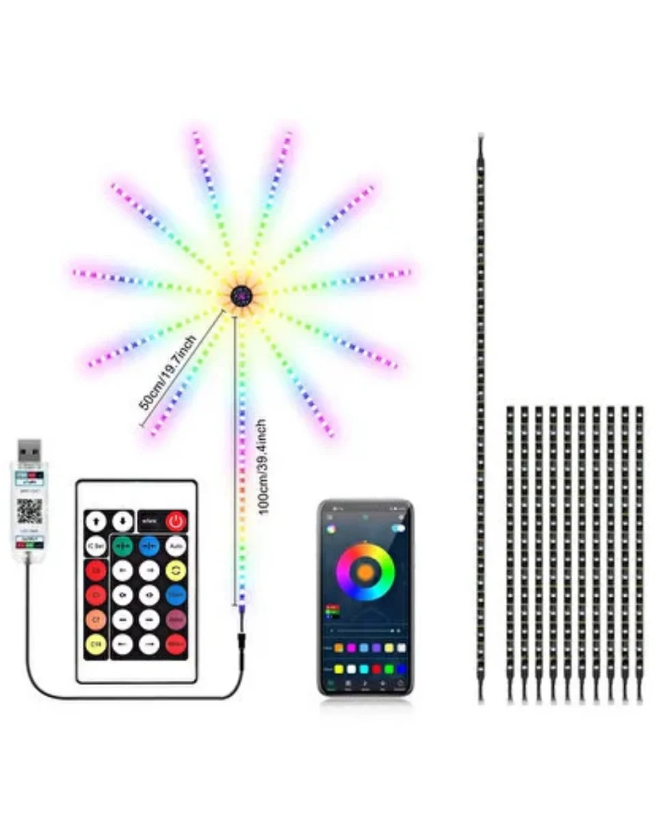 Modüler RGB LED Duvar Işığı Havai Fişek Efektli Uzaktan Kumandalı