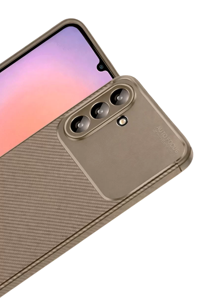 Newface Samsung Galaxy A37 5G Auto Focus Karbon Kapak - Kahverengi
