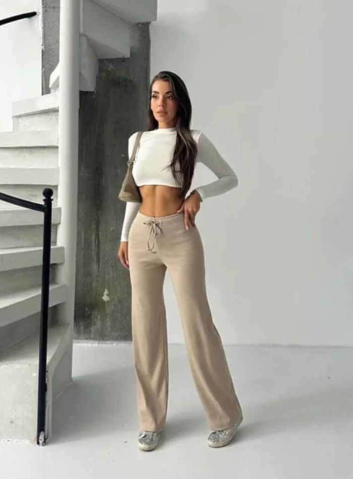 Kadın Modern Bej Pantolon