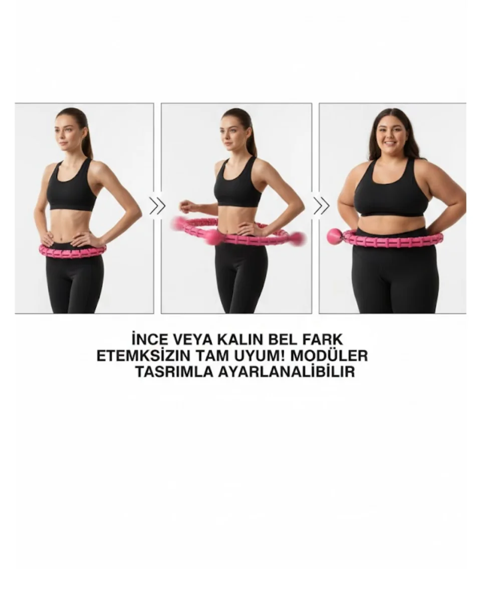 Akıllı Hula Hoop Çemberi 24 Parça Ayarlanabilir Mor Zayıflama Halkası