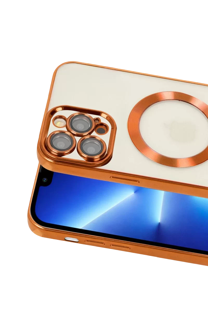 Newface Apple iPhone 13 Pro Kılıf Kross Magneticsafe Kapak - Turuncu
