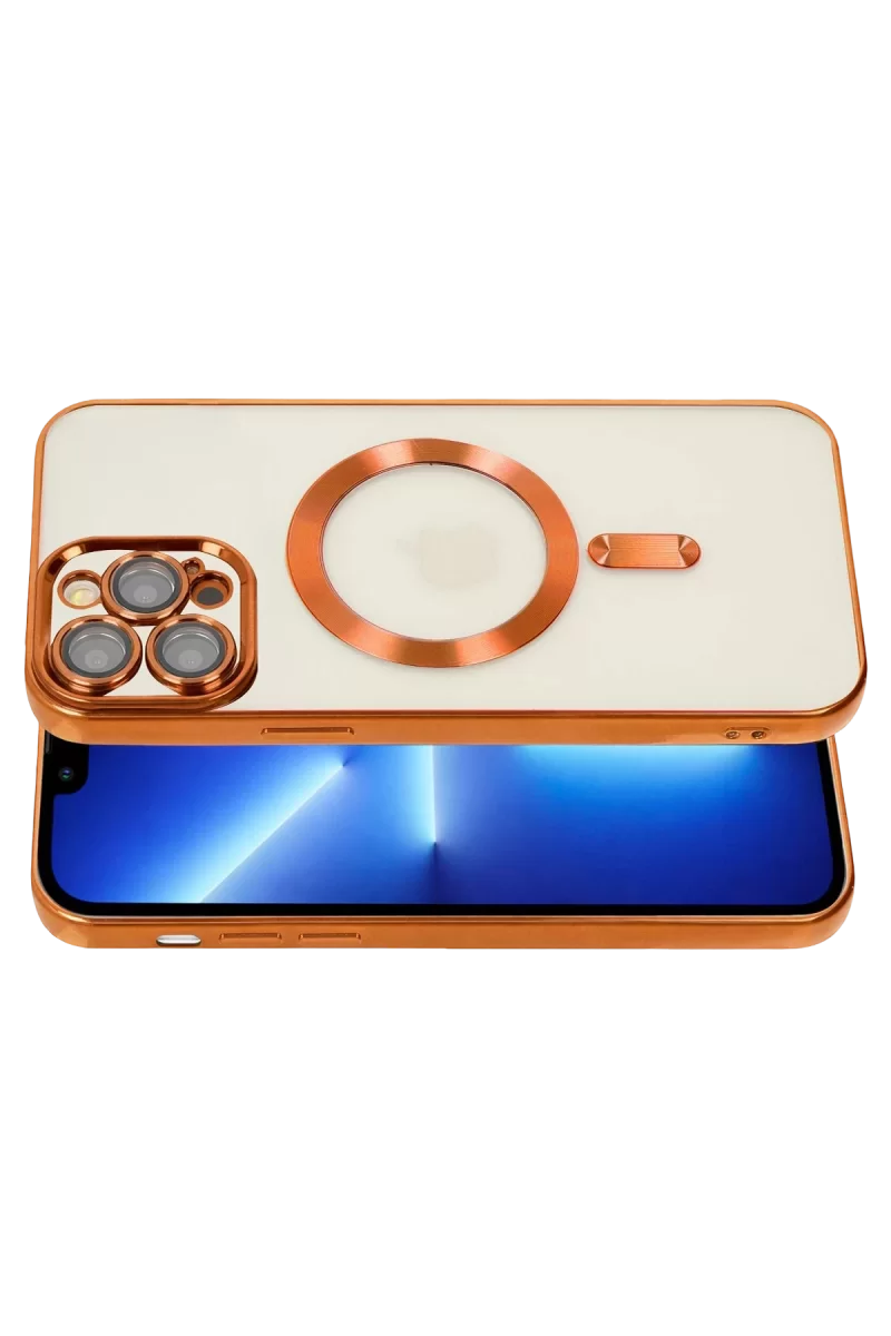 Newface Apple iPhone 13 Pro Kılıf Kross Magneticsafe Kapak - Turuncu