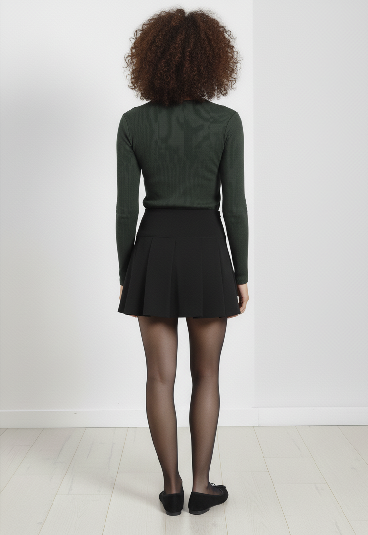 Zincir Detaylı Fitilli Kaşkorse Bluz - Haki