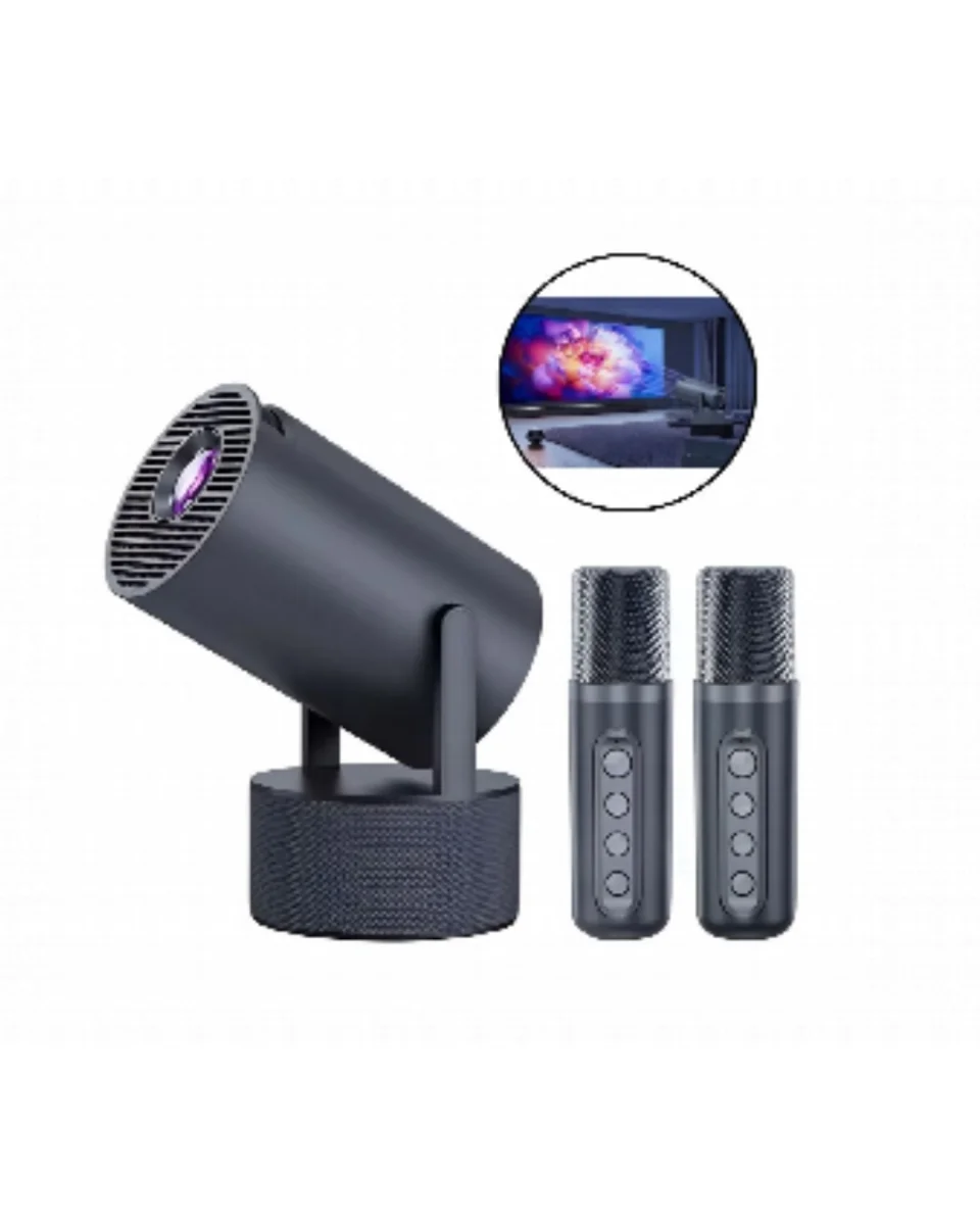 Akıllı Projeksiyon Cihazı Karaoke Mikrofonlu 1080P Android