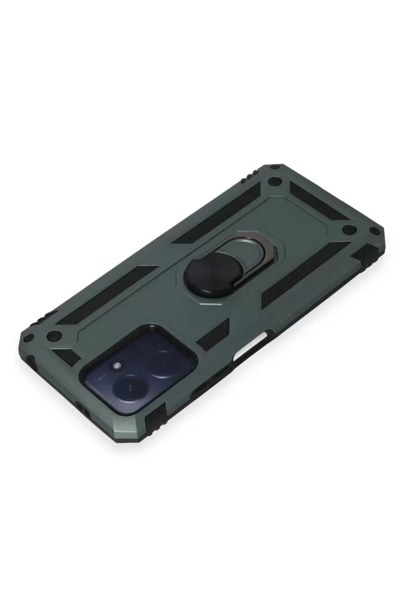 Newface Xiaomi Redmi Note 12 4G Kılıf Sofya Yüzüklü Silikon Kapak - Yeşil
