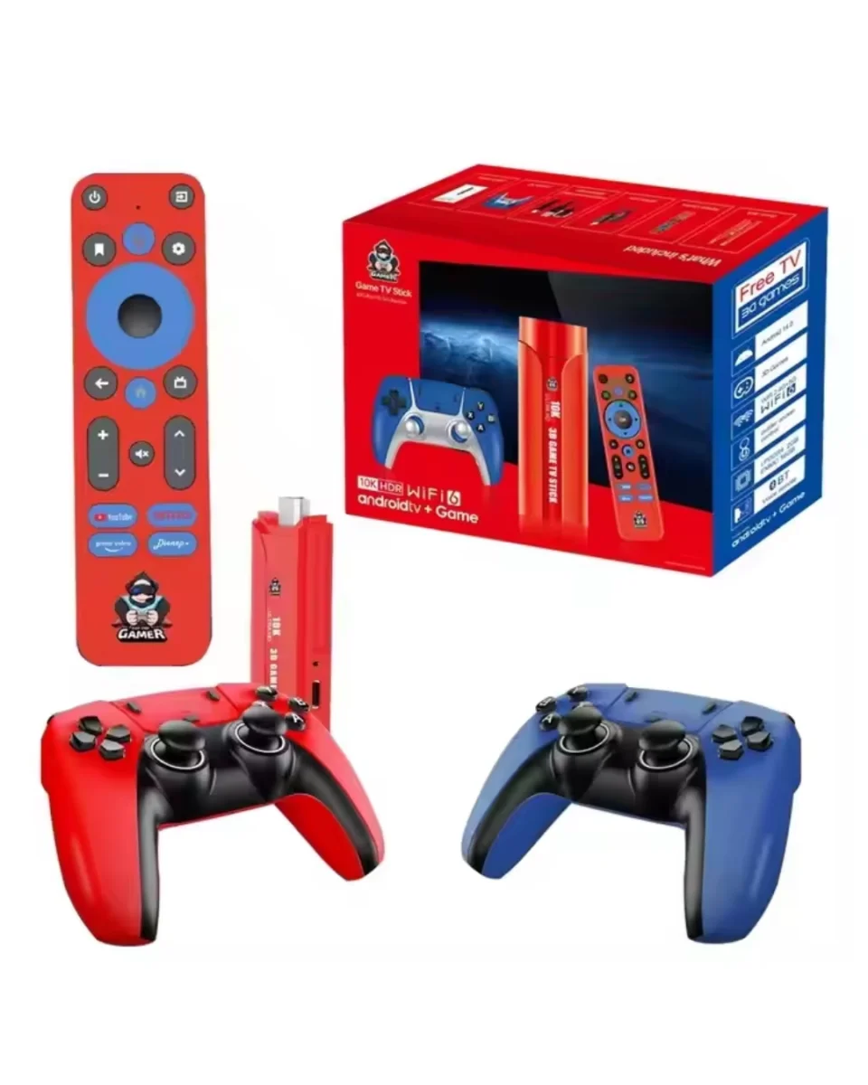 Android Game Stick 10K HD 64GB Çift Kollu TV Oyun Konsolu
