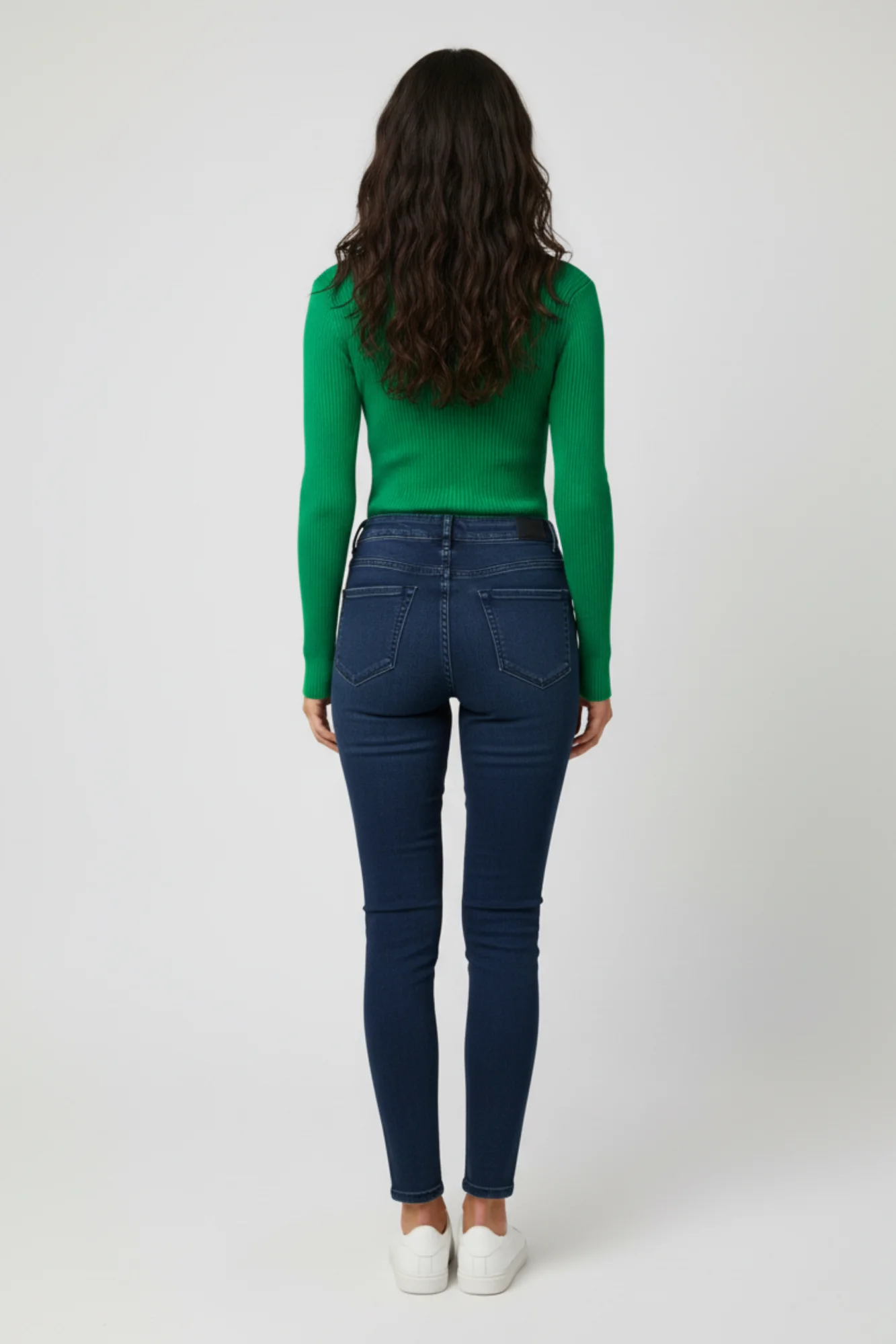 Kadın Yeşil Boğazlı Triko Kazak