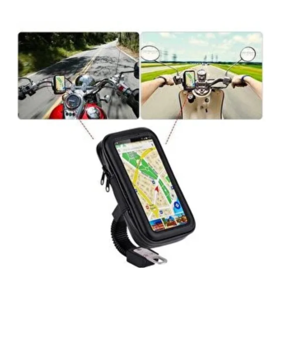 Su Geçirmez Motosiklet Bisiklet Telefon Tutucu 360 Derece Döner Gidon Telefon Standı
