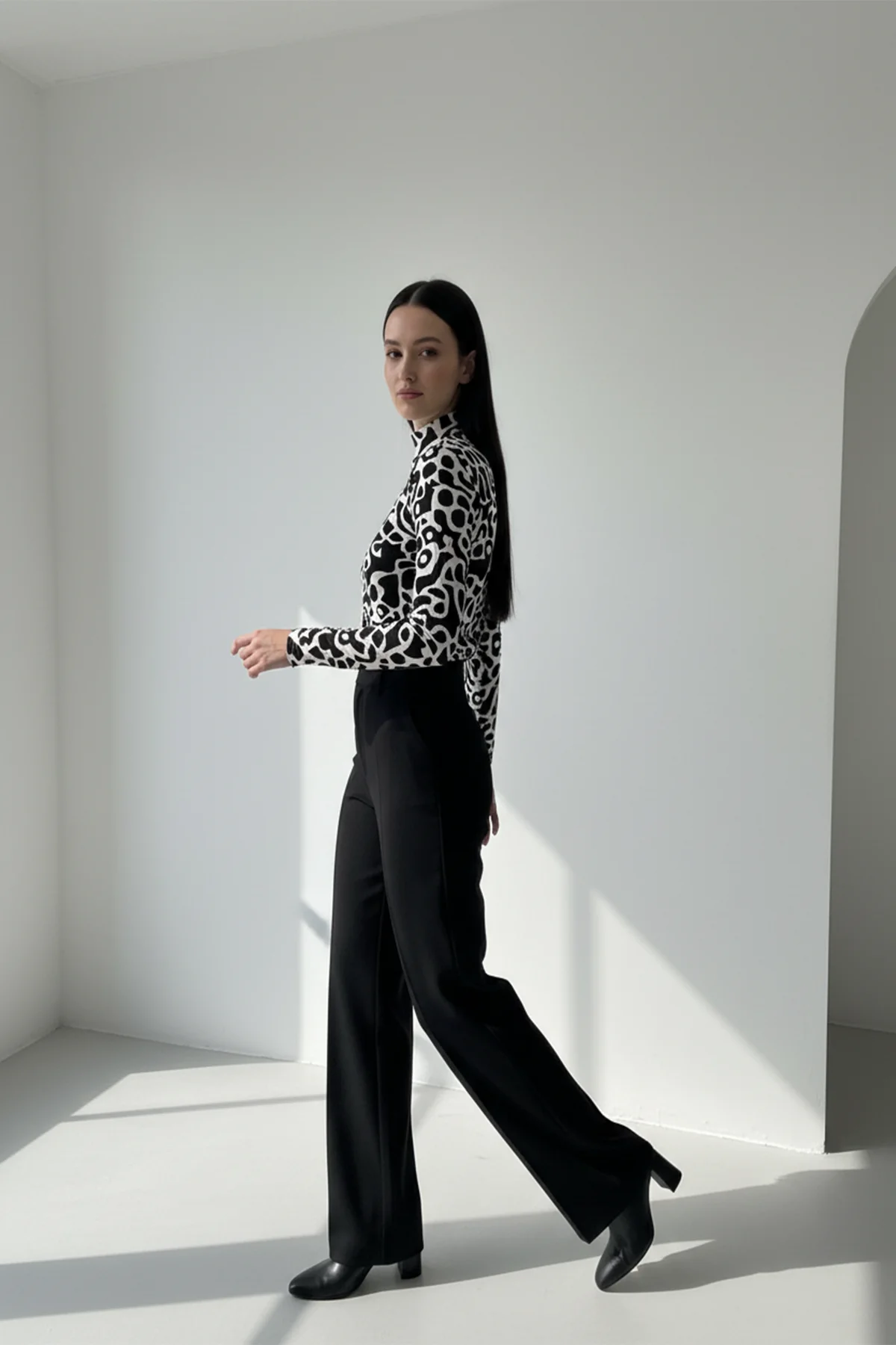 Kadın Zebra Desen Sandy Bluz