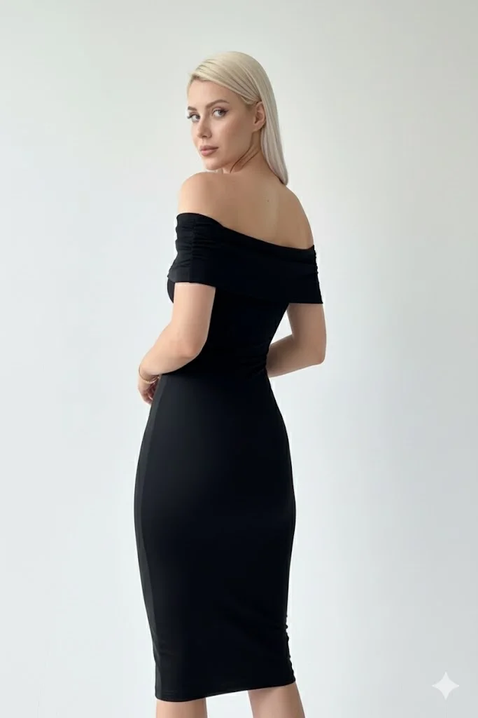 Kadın Madonna Yaka Sandy Elbise