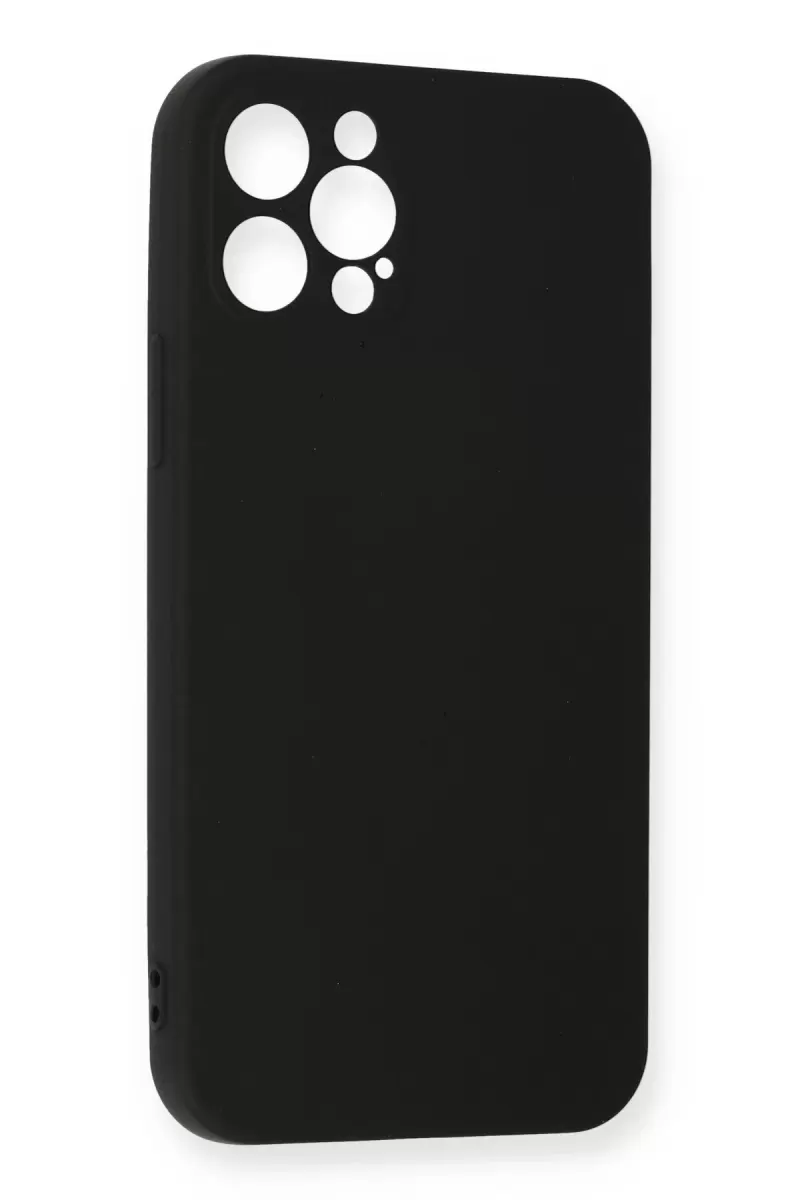 Newface Apple iPhone 12 Pro Max Kılıf Nano içi Kadife Silikon - Siyah