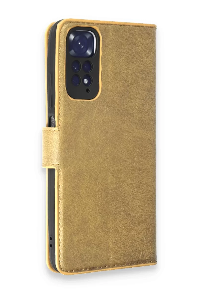 Newface Xiaomi Redmi Note 11 Pro Kılıf Trend S Plus Kapaklı Kılıf - Gold