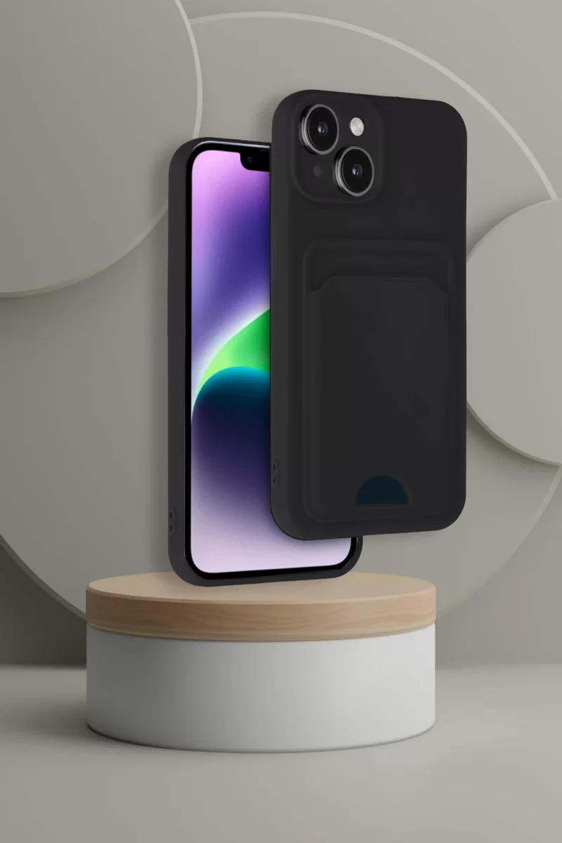 Newface Apple iPhone 14 Kılıf Kelvin Kartvizitli Silikon - Siyah