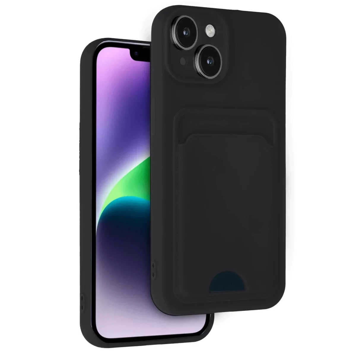Newface Apple iPhone 14 Kılıf Kelvin Kartvizitli Silikon - Siyah