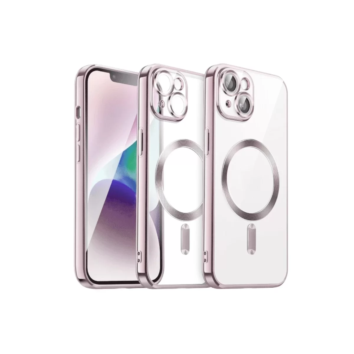 Newface Apple iPhone 15 Kılıf Kross Magneticsafe Kapak - Rose