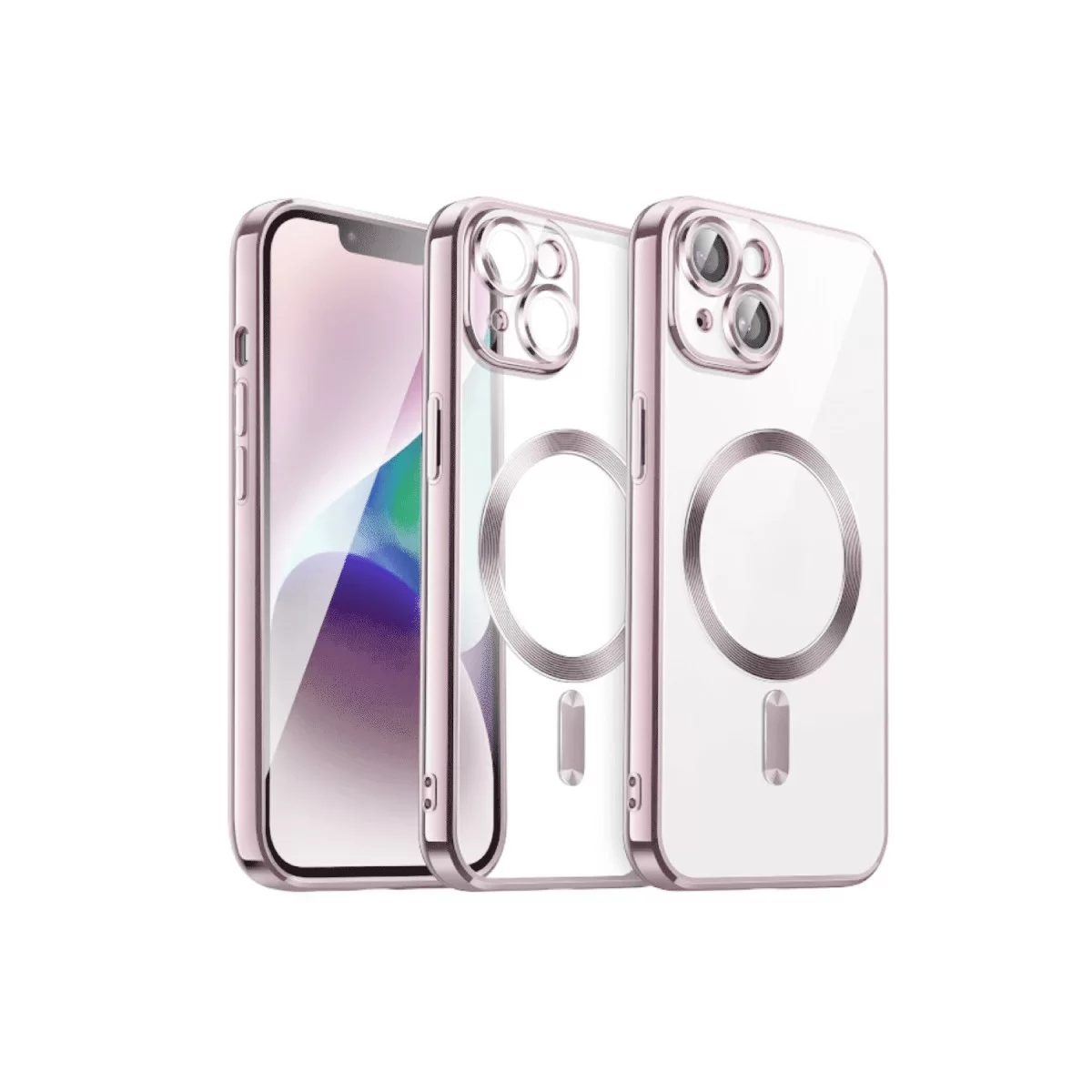 Newface Apple iPhone 15 Kılıf Kross Magneticsafe Kapak - Rose