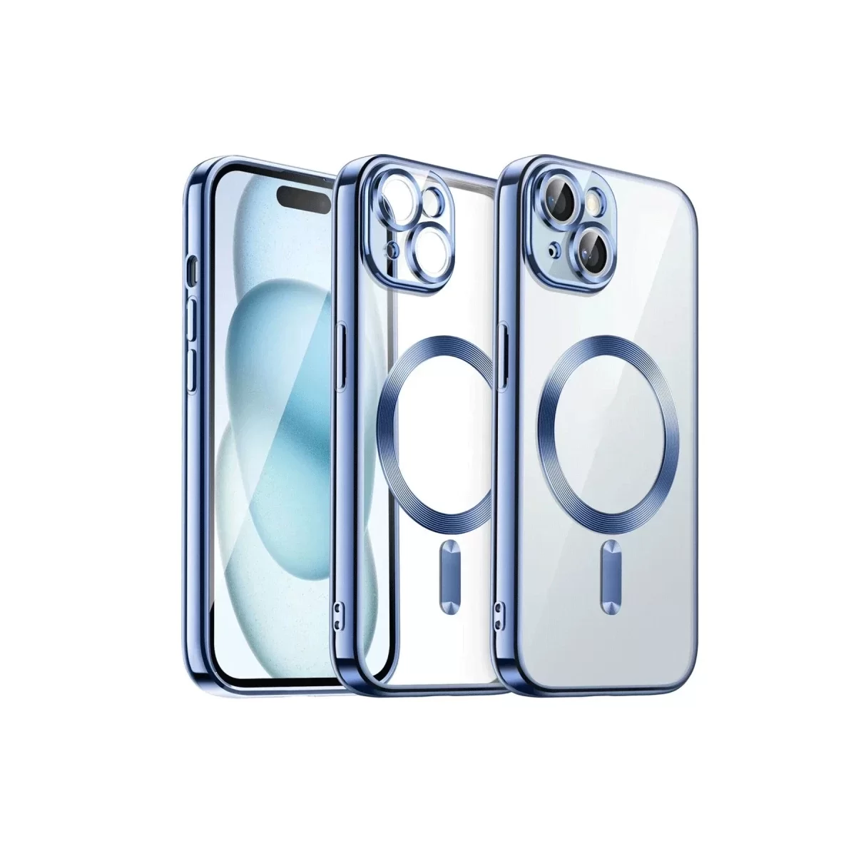 Newface Apple iPhone 15 Kılıf Kross Magneticsafe Kapak - Sierra Blue