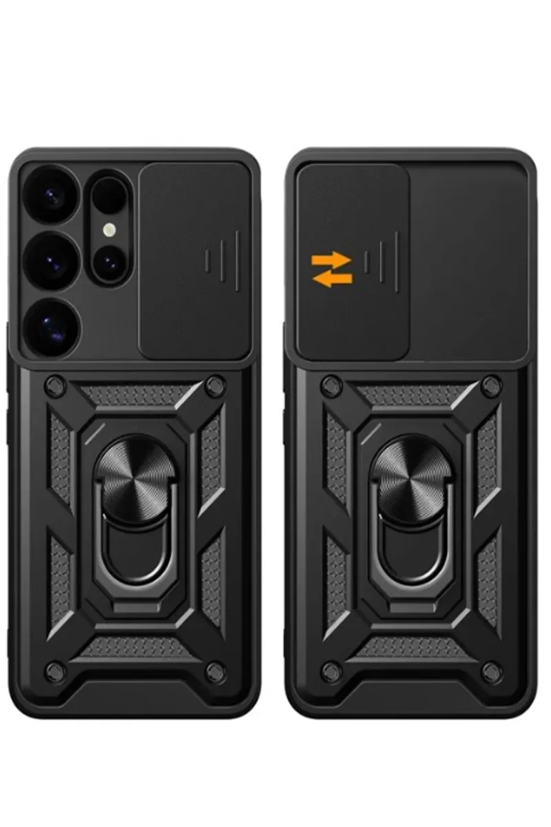 Newface Samsung Galaxy S25 Ultra Kılıf Pars Lens Yüzüklü Silikon - Lacivert