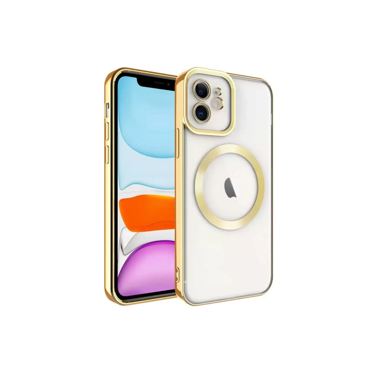 Newface Apple iPhone 11 Kılıf Kross Magneticsafe Kapak - Gold