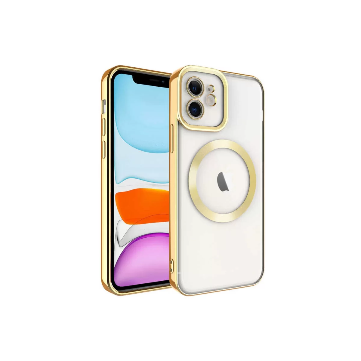 Newface Apple iPhone 11 Kılıf Kross Magneticsafe Kapak - Gold