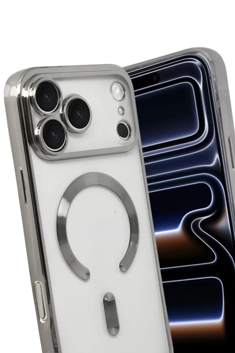 Newface Apple iPhone 17 Pro Max Kross Magneticsafe Kapak - Gümüş