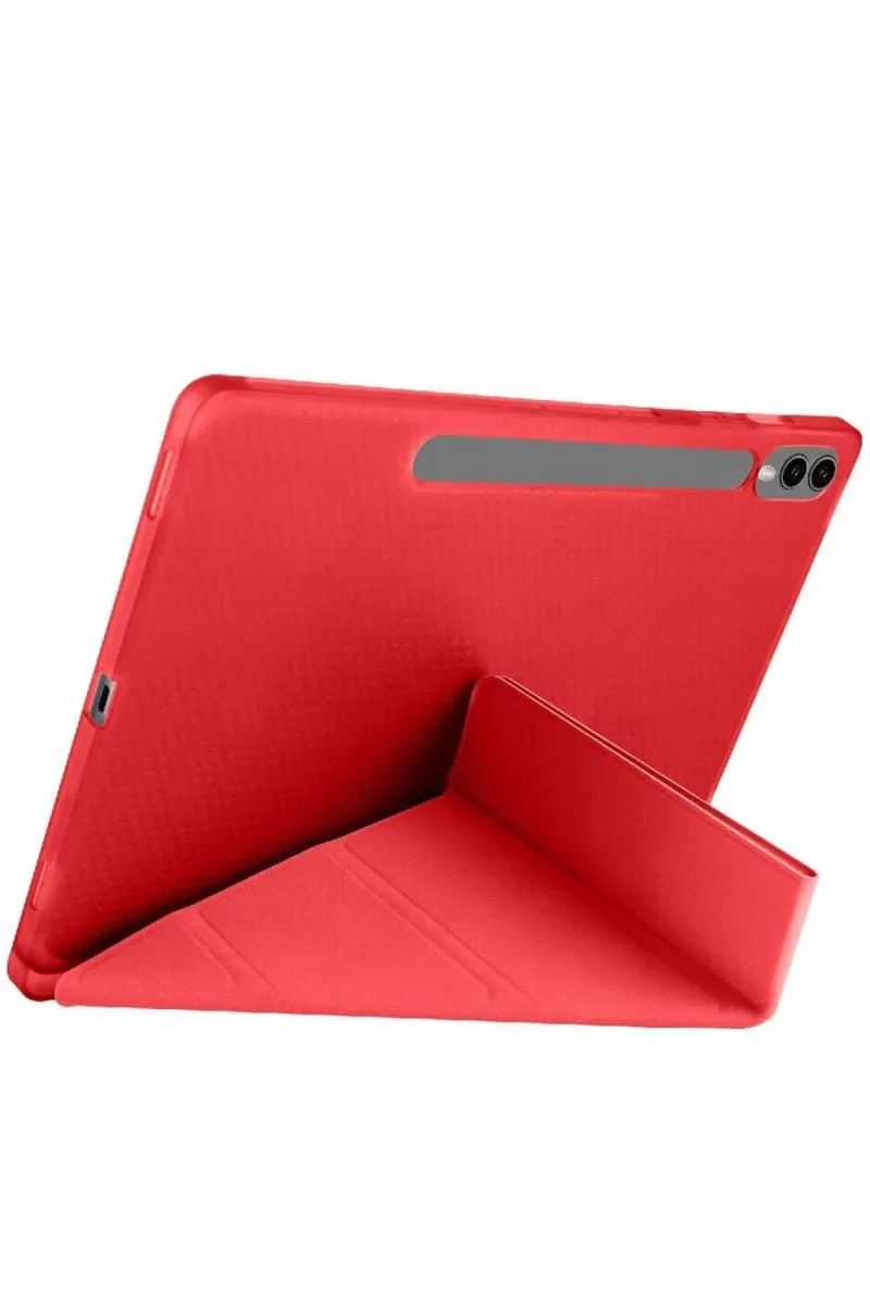 Newface Samsung Galaxy X510 Tab S9 FE 11 Kılıf Kalemlikli Mars Tablet Kılıfı - Kırmızı