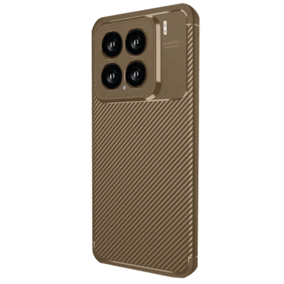Newface Xiaomi Mi 15 Kılıf Auto Focus Karbon Kapak - Kahverengi