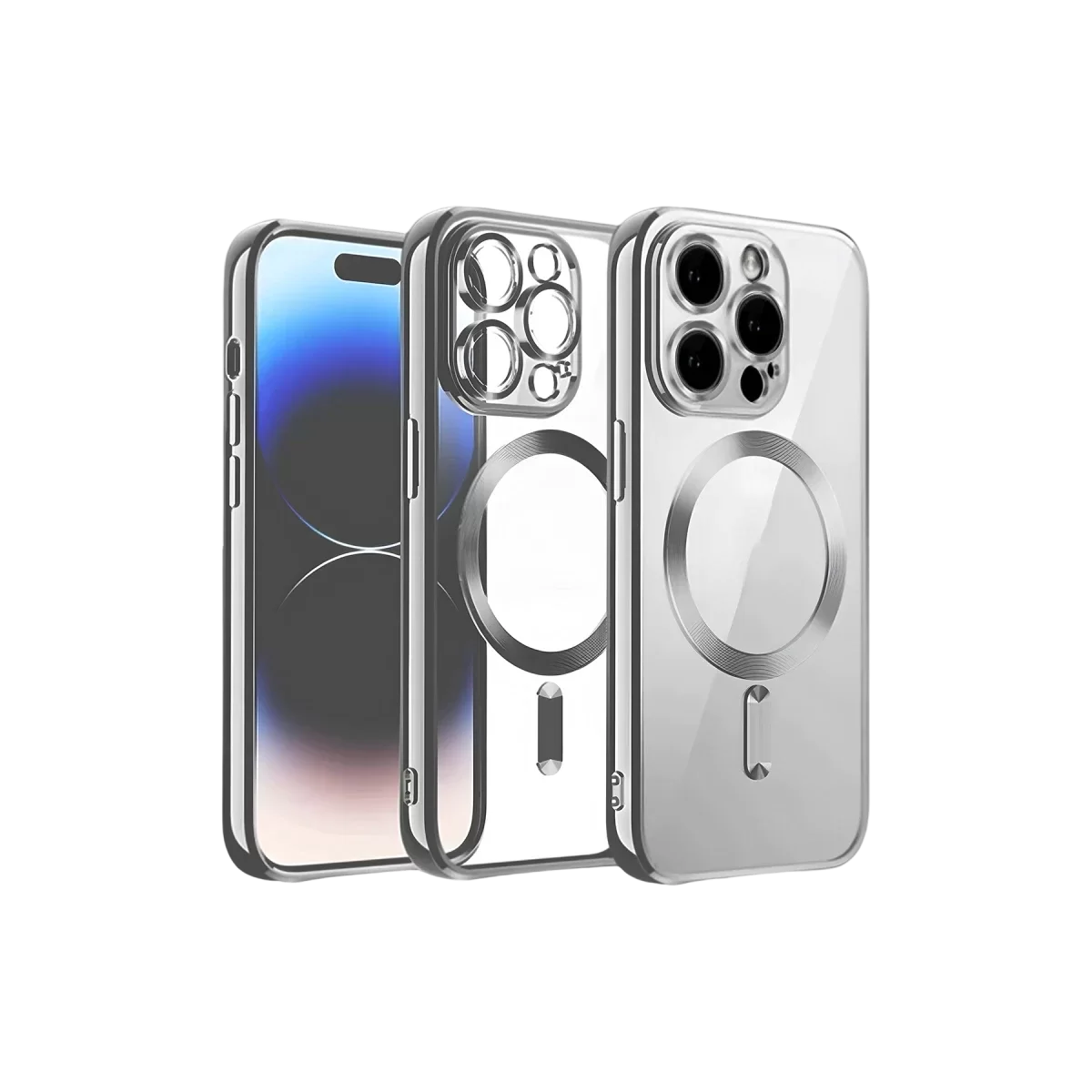 Newface Apple iPhone 13 Pro Max Kılıf Kross Magneticsafe Kapak - Titan Gri