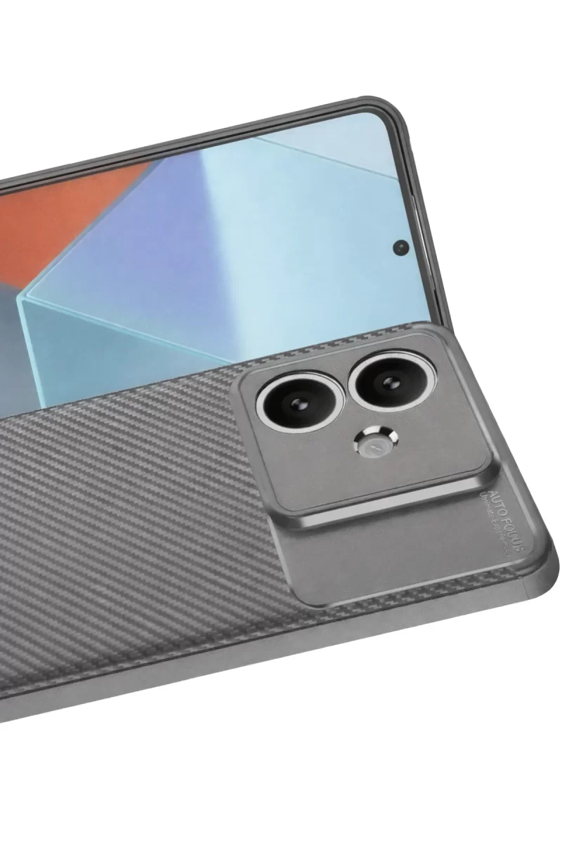 Newface Oppo A3 Kılıf Auto Focus Karbon Kapak - Gri