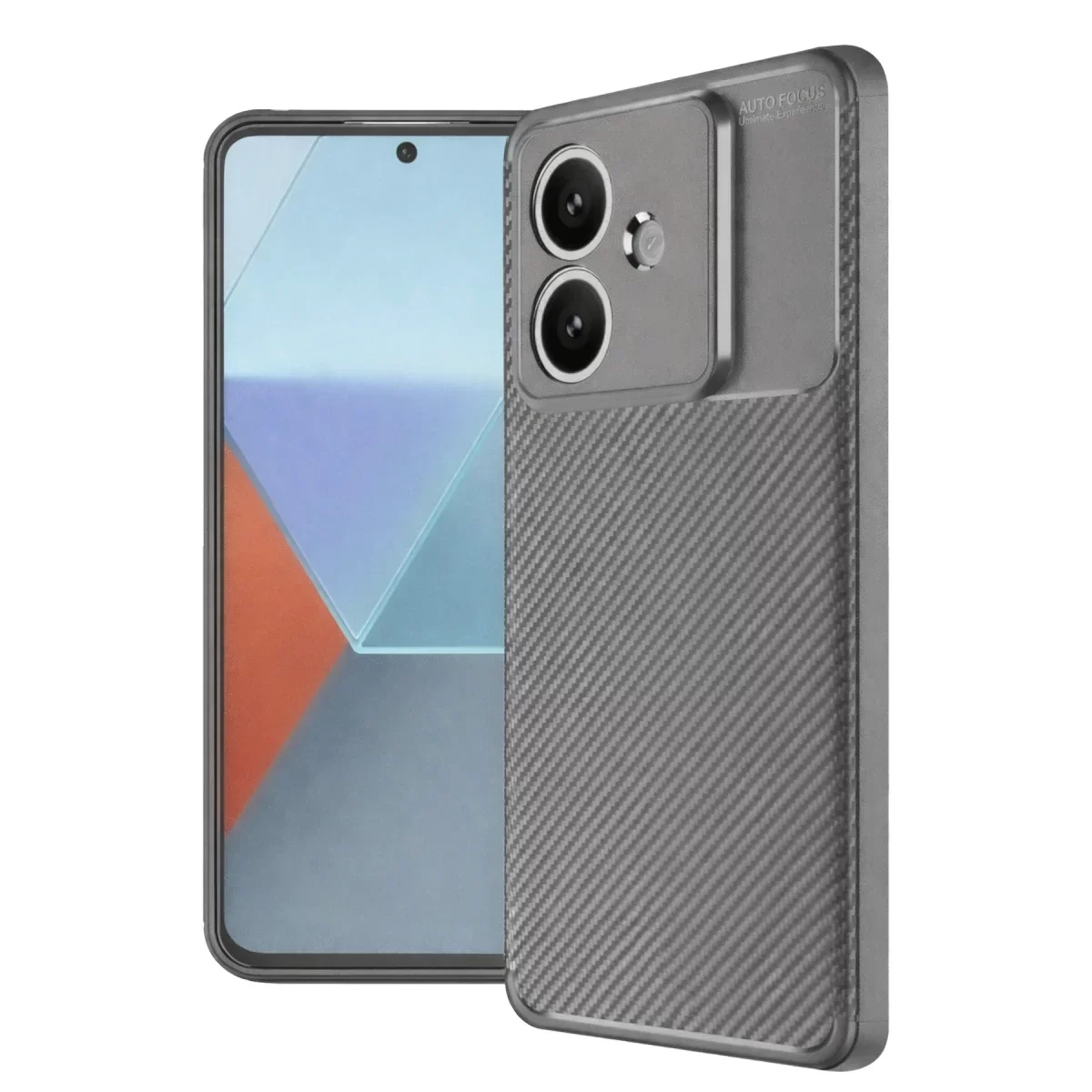 Newface Oppo A3 Kılıf Auto Focus Karbon Kapak - Gri