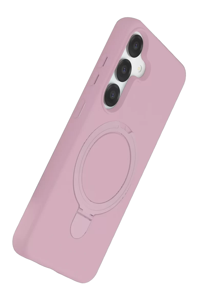 Newface Samsung Galaxy S25 Regal Magsafe Standlı Kapak - Açık Pembe