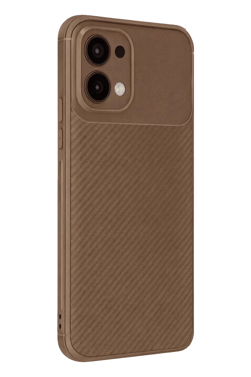 Newface Oppo A6 Pro 4G Auto Focus Karbon Kapak - Kahverengi