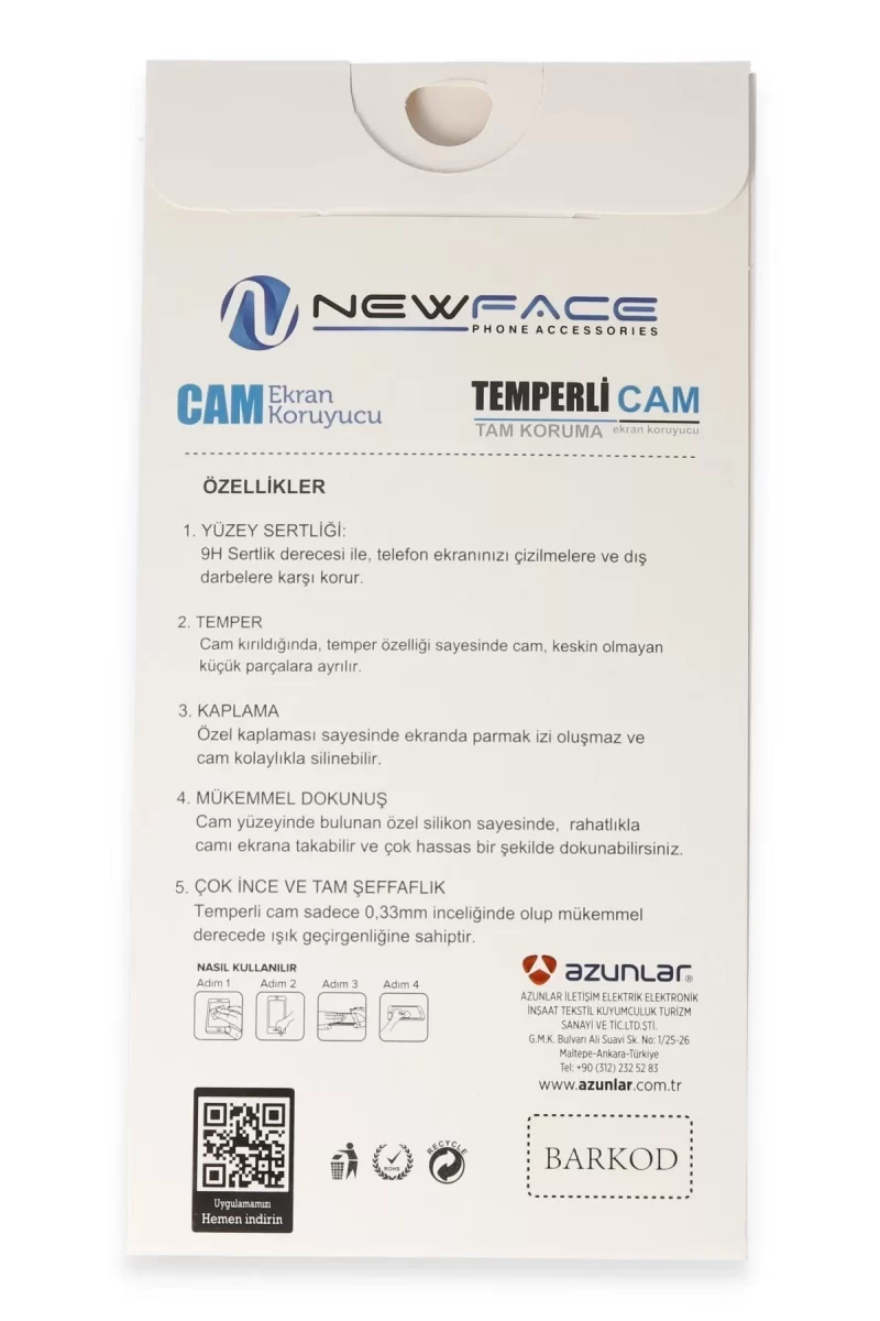 Newface Apple iPhone 14 Pro Max 3D Antistatik Cam Ekran Koruyucu