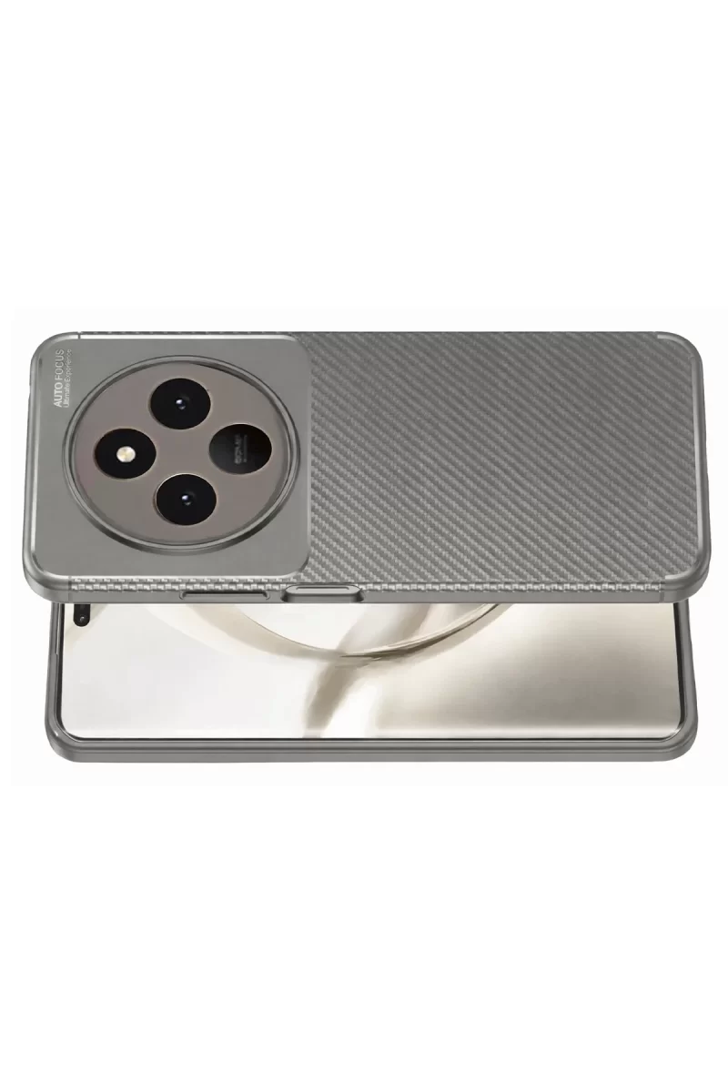 Newface Tecno Spark 30 Kılıf Auto Focus Karbon Kapak - Gri