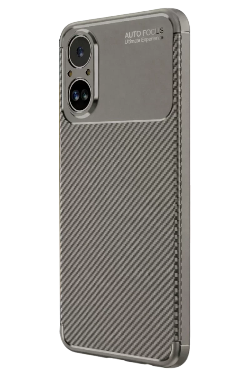 Newface Realme 12 Lite Kılıf Auto Focus Karbon Kapak - Gri