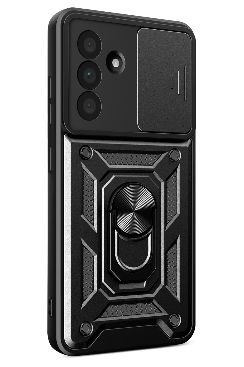 Newface Samsung Galaxy A57 5G Pars Lens Yüzüklü Silikon - Siyah