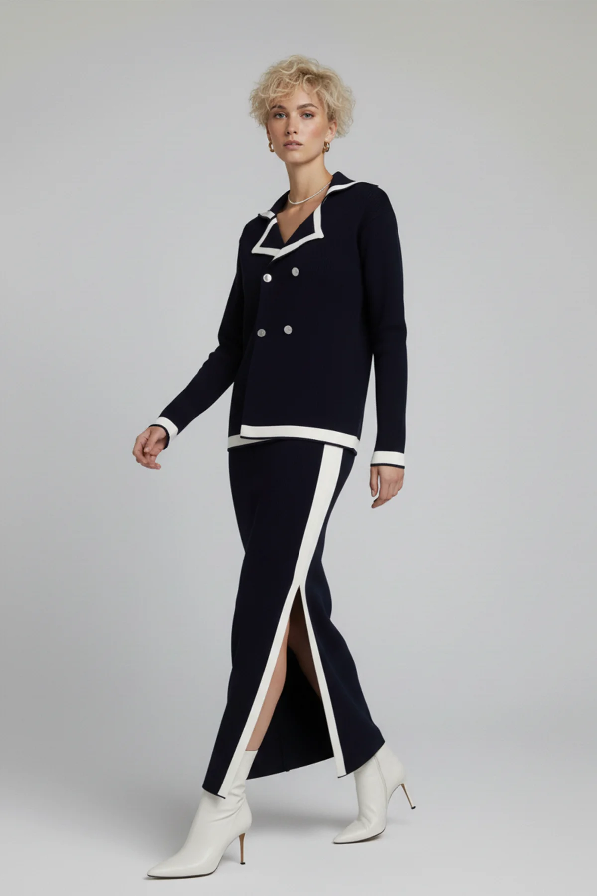 Kadın Triko Ceket Etek İkili Takım