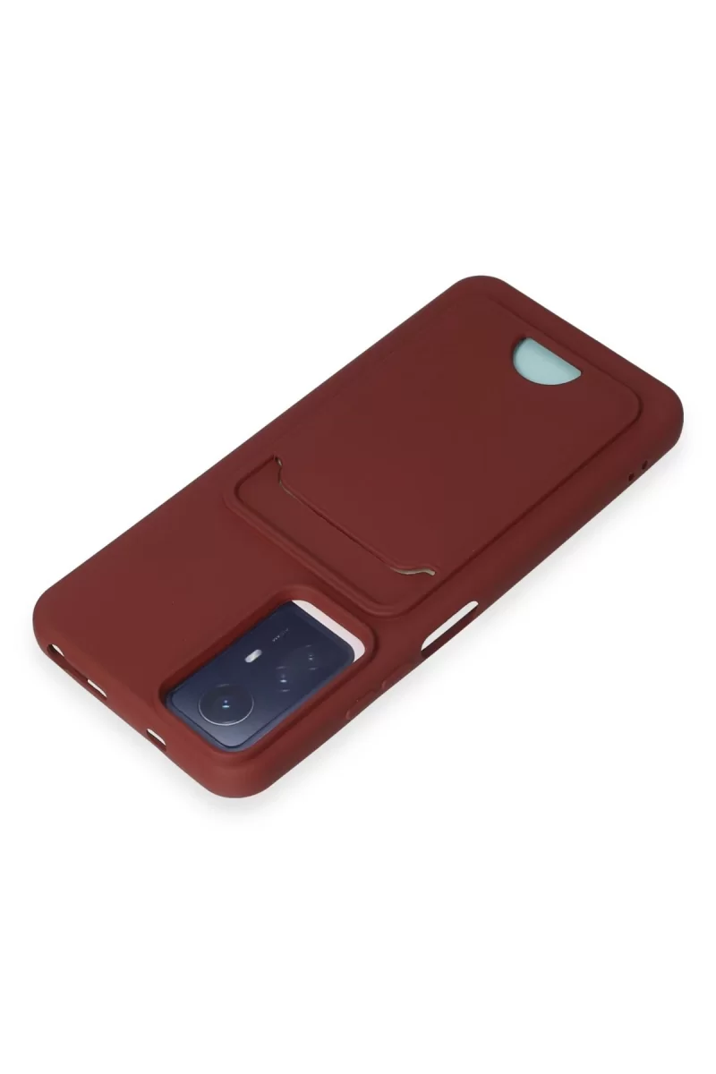 Newface Xiaomi Redmi Note 12S Kılıf Kelvin Kartvizitli Silikon - Bordo