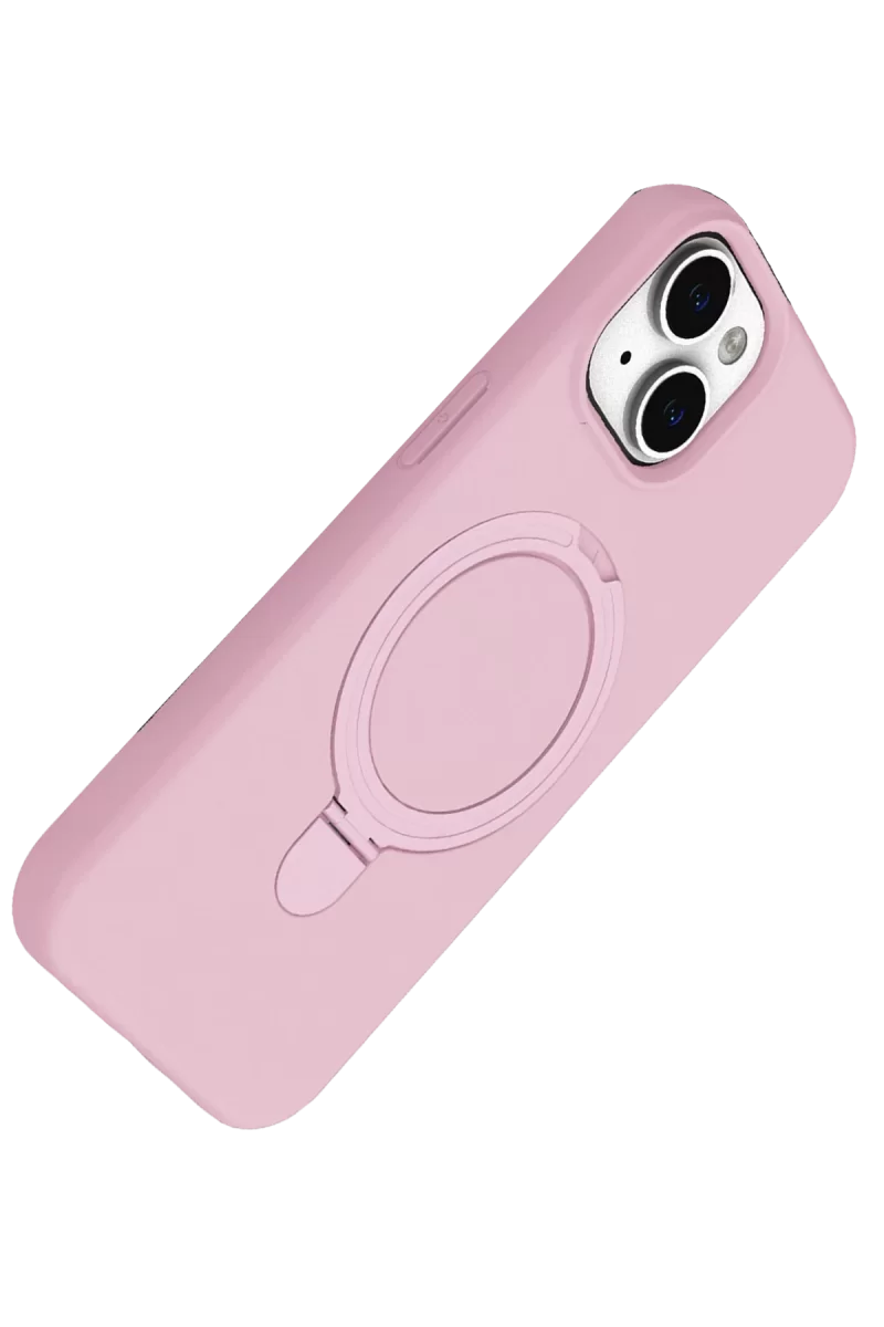 Newface Apple iPhone 15 Plus Regal Magsafe Standlı Kapak - Açık Pembe