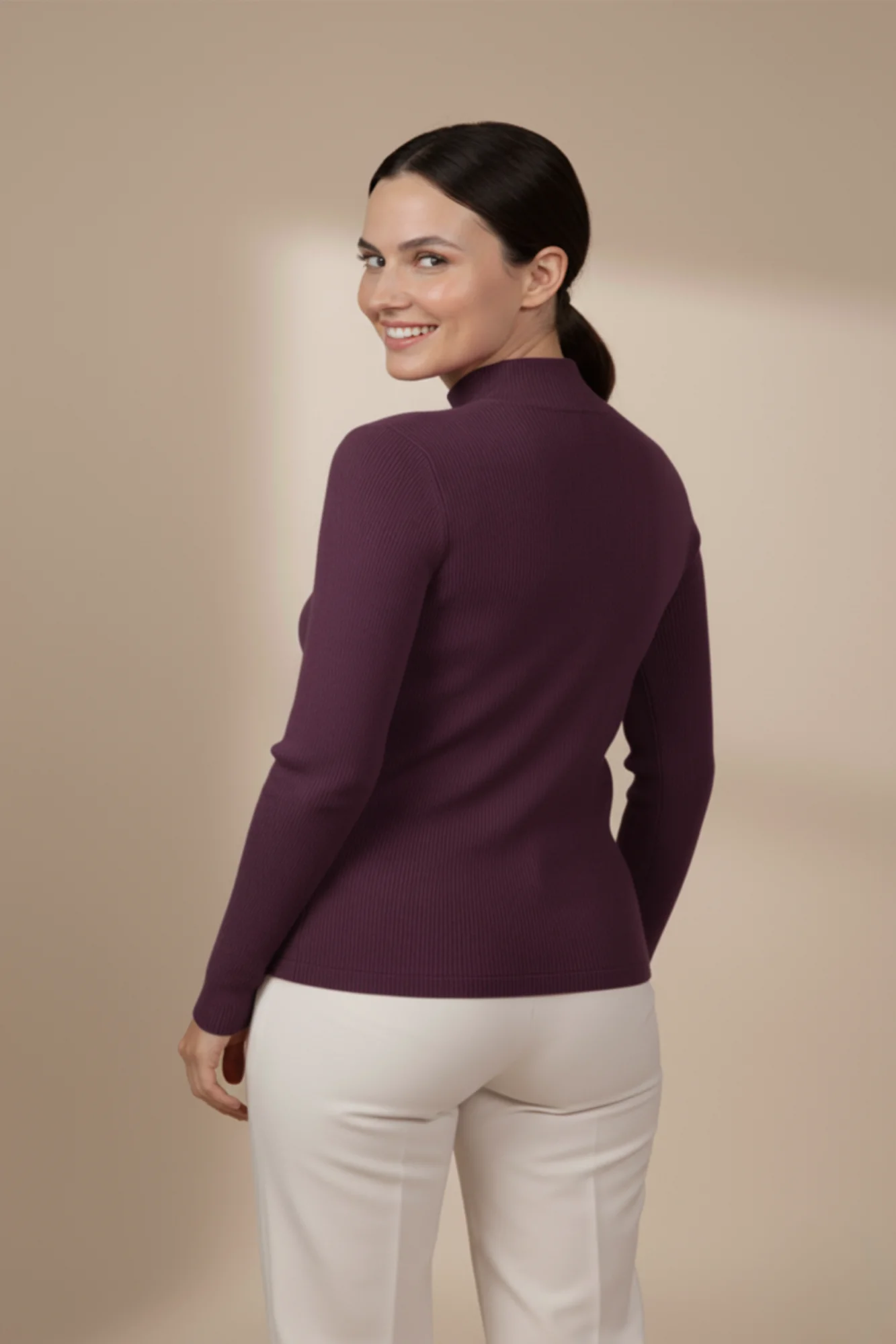 Kadın Balıkçı Yaka Bluz-Mor